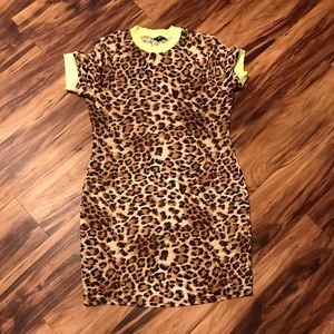 **Never Worn** Leopard and Neon Dress
